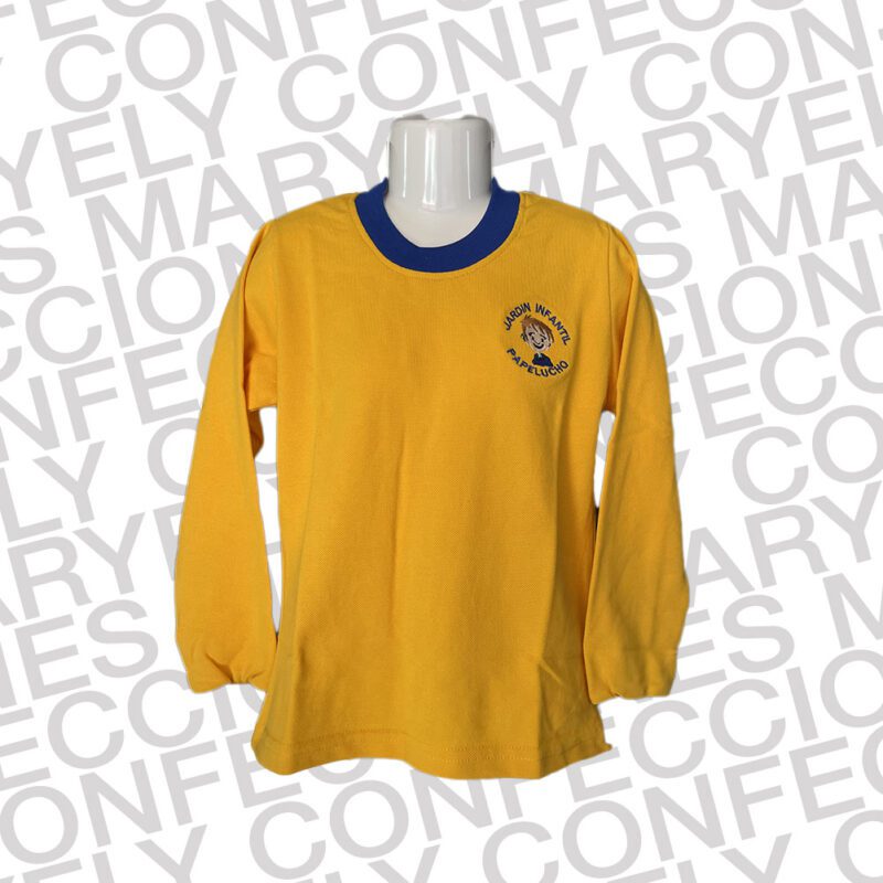 Polera Piquet C/R Manga Larga Jardín Papelucho
